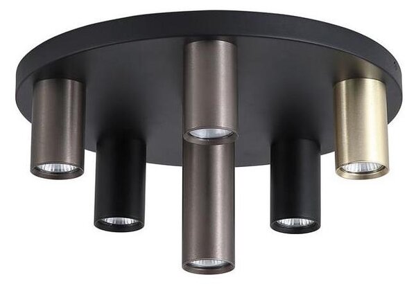 Searchlight 50570-6BK - Таванно осветително тяло TUBES 6xGU10/10W/230V Ø 40 см