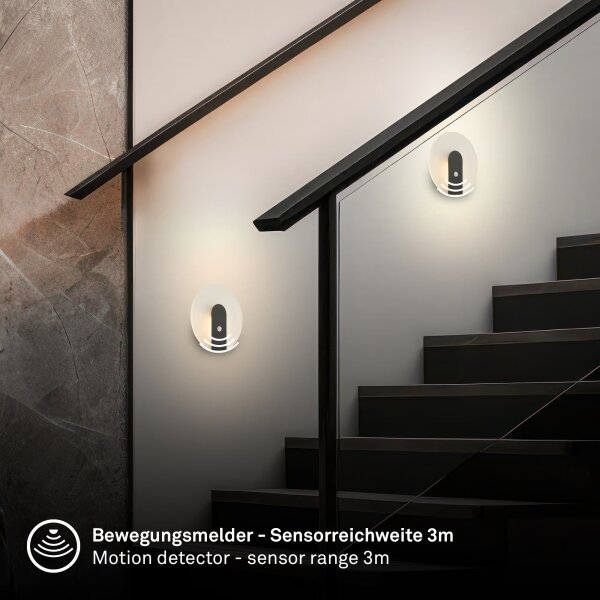Briloner 3889015 - Презареждаема стенна LED лампа със сензор TARO LED/2,5W/5V 1800 mAh черна