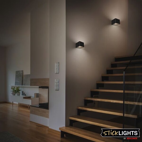 Briloner 3879015 - презареждаема стенна лампа LED със сензор BORRA LED/1,5W/5V 3600 mAh черна