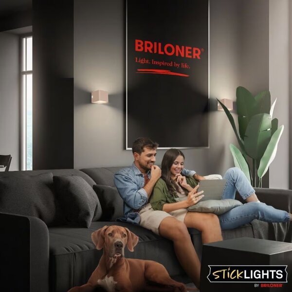 Briloner 3879011 - LED акумулаторно стенно осветително тяло със сензор BORRA LED/1,5W/5V 3600 mAh бежово