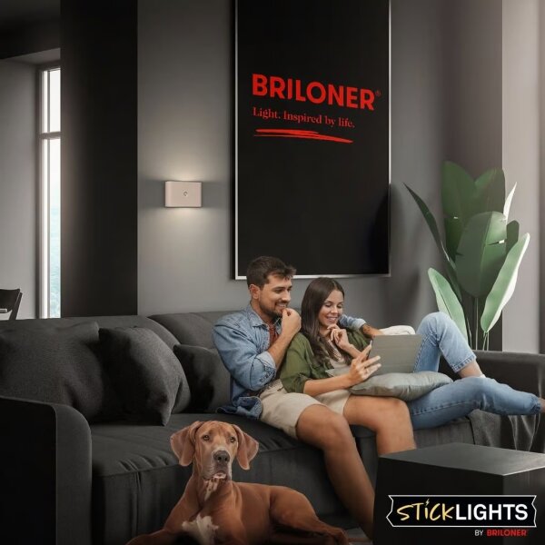 Briloner 3878011 - LED стенен осветител с вграден акумулатор и сензор CHAT, LED/3W/5V, 2000 mAh, бежов