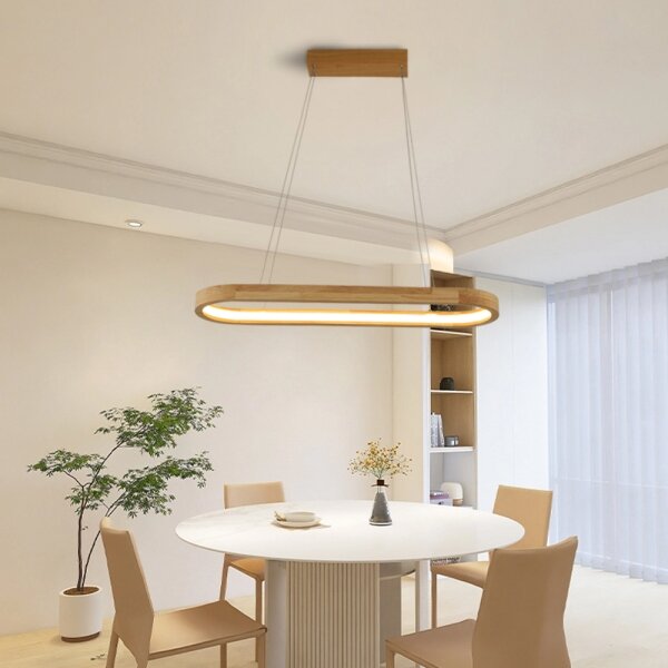 Brilagi - LED висящ полилей на кабел UMEA WOOD LED/30W/230V 70x20 cm дърво