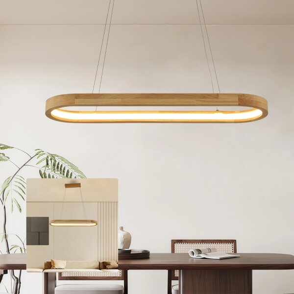 Brilagi - LED висящ полилей на кабел UMEA WOOD LED/30W/230V 70x20 cm дърво