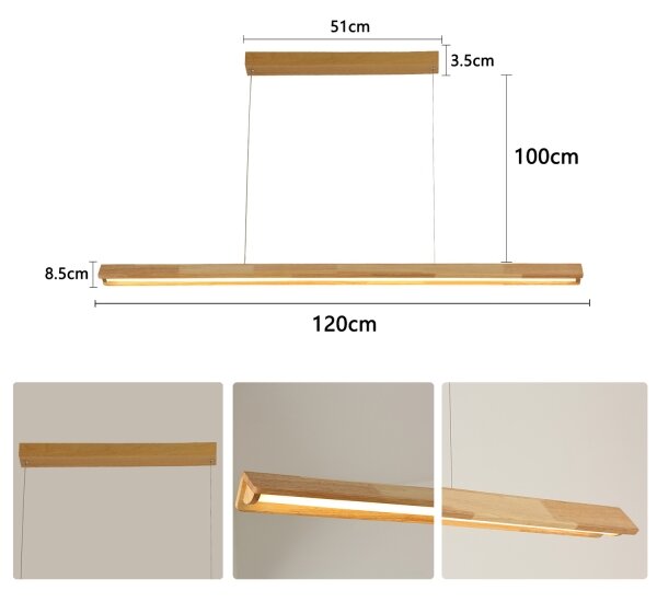 Brilagi - LED полилей на кабел UMEA WOOD LED/30W/230V 120 cm дърво