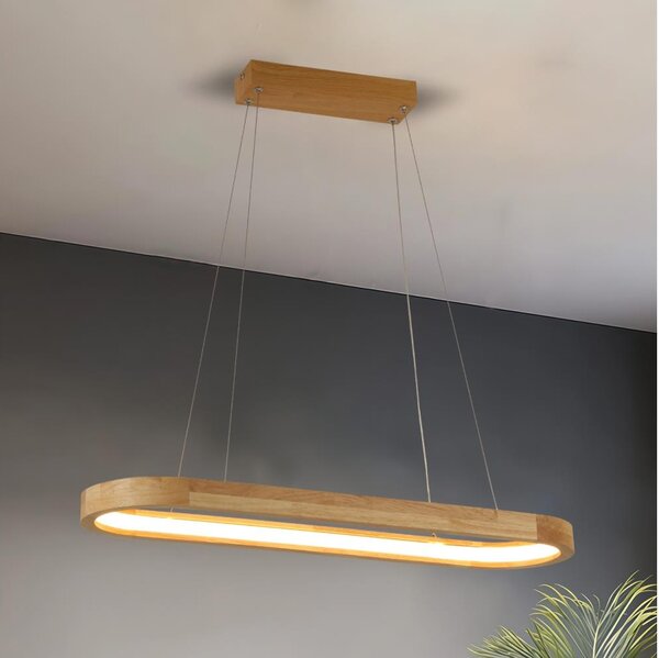 Brilagi - LED висящ полилей на кабел UMEA WOOD LED/30W/230V 70x20 cm дърво