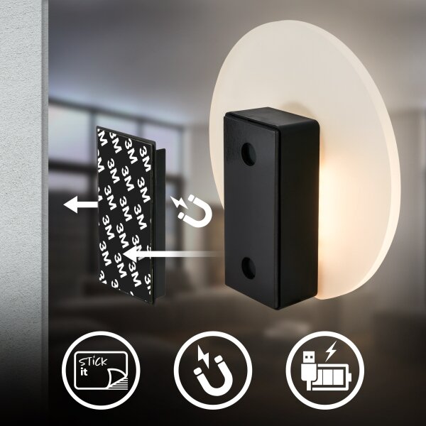 Briloner 3889012 - LED зареждаемо настенно осветително тяло с сензор TARO LED/2,5W/5V 1800 mAh матово