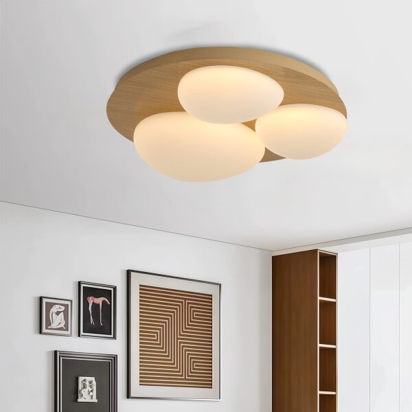 Brilagi - LED таванен плафон VISBY WOOD LED/36W/230V Ø 50 см кафяв