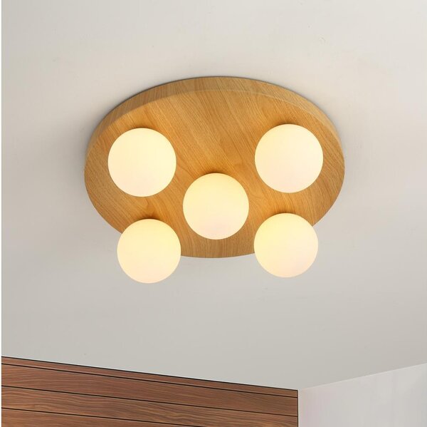 Brilagi - Таванно осветително тяло LUND WOOD 5xG9/9W/230V, диаметър 40 см, дърво