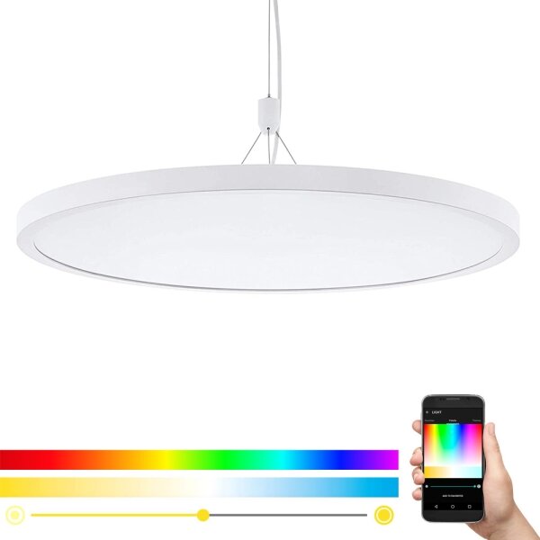 Eglo 33676 - LED RGBW, димируем полилей на кабел CERIGNOLA-C LED/32W/230V бял + с дистанционно управление