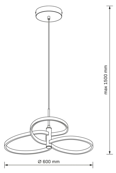 LED полилей на кабел RIBBON LED/25W/230V 4000K черен