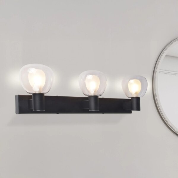 Стенно осветително тяло за баня POLA 3xG9/5W/230V IP44 черно/прозрачно