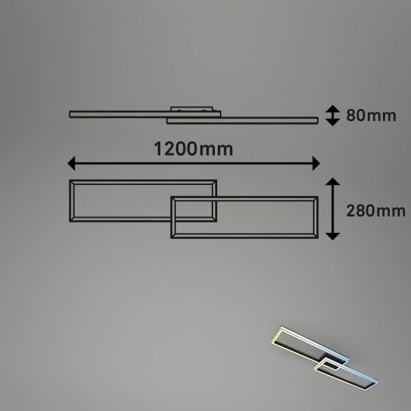 Briloner 3761015 - LED таванен плафон с димер LED/45W/230V 2700-6500K+ДУ черен