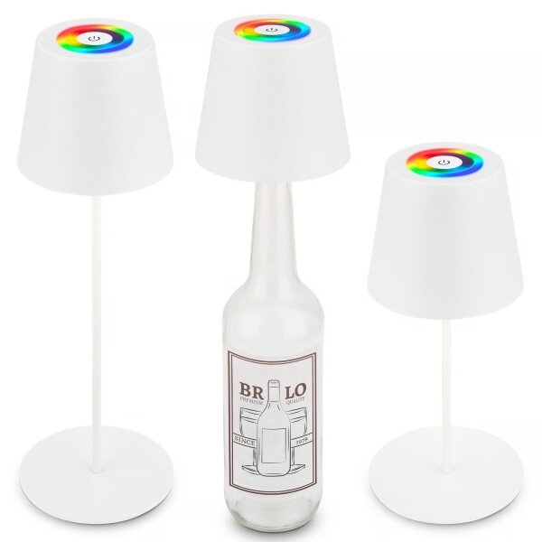 Briloner 7510016 - LED RGBW димируема настолна лампа CALIDA 2,5W/5V IP44 1200 mAh бяла