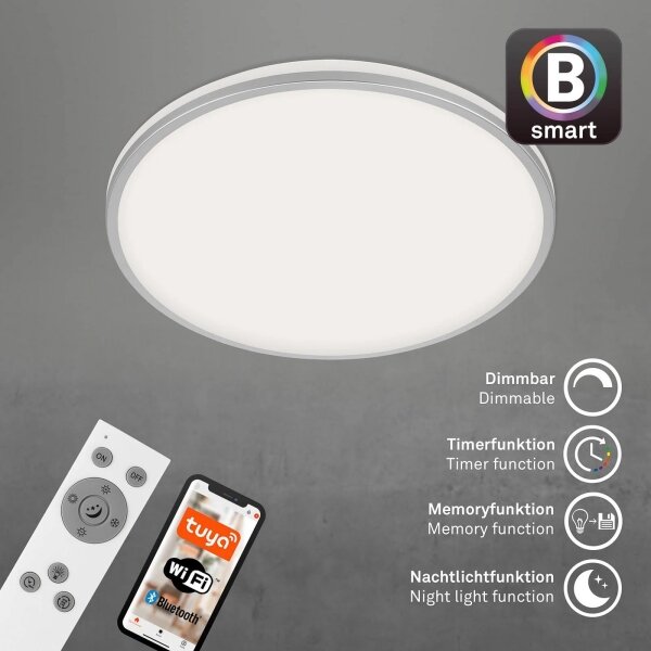 Briloner 3065-014 - LED таванен плафон IVY 42W/230V Wi-Fi Tuya Ø49 см, с възможност за димиране + дистанционно управление