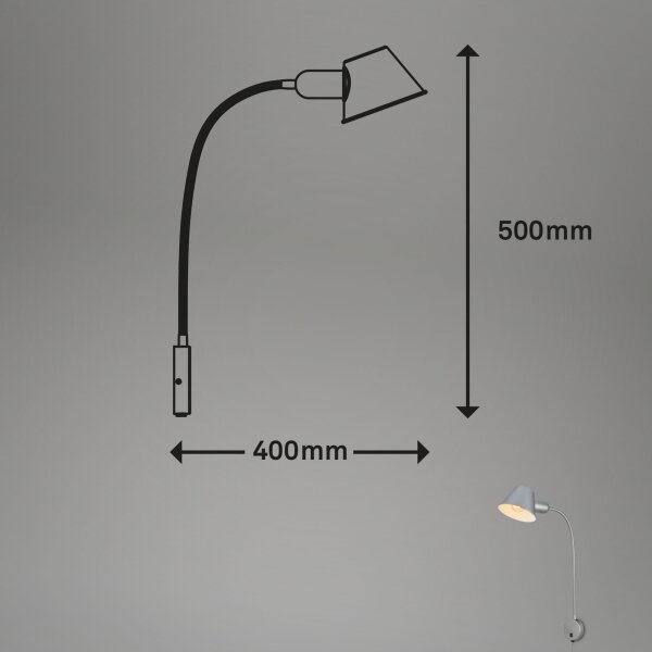 Briloner 2089-014 - Гъвкава стенна лампа BRELLO 1xE27/10W/230V матов хром
