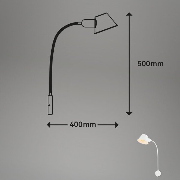 Briloner 2089-016 - Гъвкава стенна лампа BRELLO 1xE27/10W/230V бяла