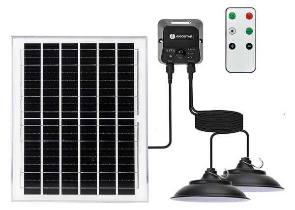 Aigostar - LED соларен полилей 2x LED / 70 W / 12 V, 12000 mAh, 6500 K, диаметър 23,5 см + ДУ