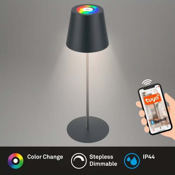 Briloner 7559015-LED RGB настолна лампа COLORIS 3,5W/5V IP44 2000mAh Wi-Fi Tuya