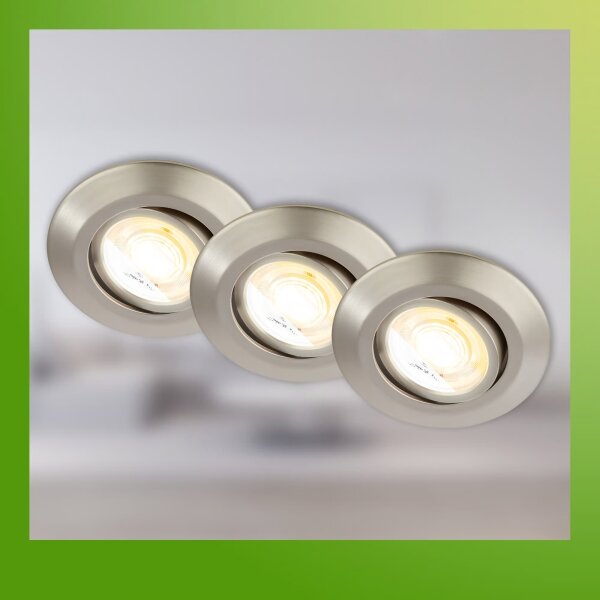 Briloner 7586032 - комплект от 3 LED таванни осветителни тела KLIRA за баня, LED 4,9 W / 230 V, IP23, хром
