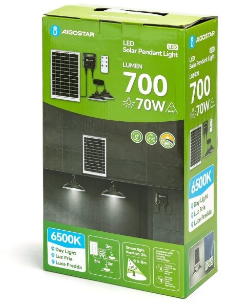 Aigostar - LED соларен полилей със сензор 2xLED/35W/12V 6000mAh 6500K pr.15cm+ДУ