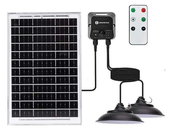 Aigostar - LED соларен полилей със сензор 2xLED/35W/12V 6000mAh 6500K pr.15cm+ДУ