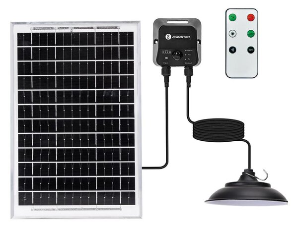 Aigostar - LED соларен полилей на кабел със сензор LED/3,7V 6000 mAh IP65 + дистанционно управление