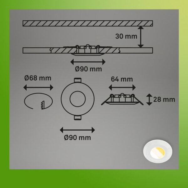 Briloner 7588036 - Комплект 3xLED таванно осветително тяло за баня KLIRA 3xLED/4,9W/230V IP44, бяло