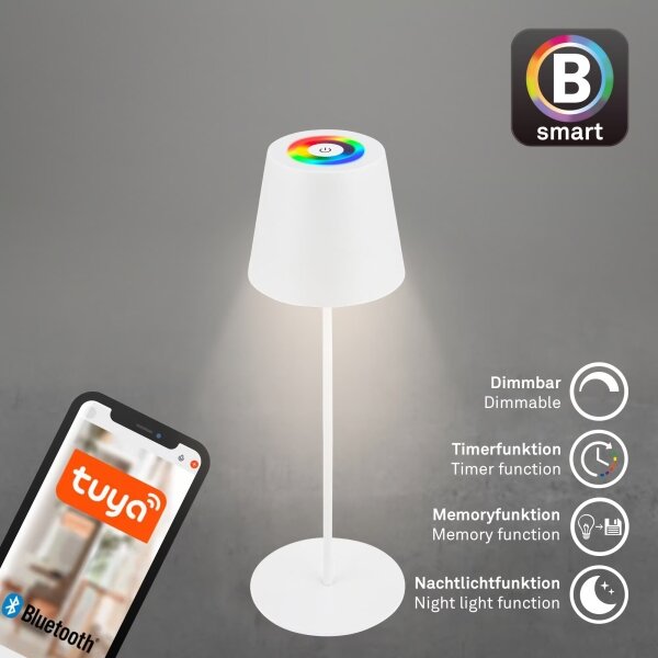 Briloner 7559016-LED RGB St настолна лампа COLORIS 3,5W/5V IP44 2000mAh Wi-Fi Tuya