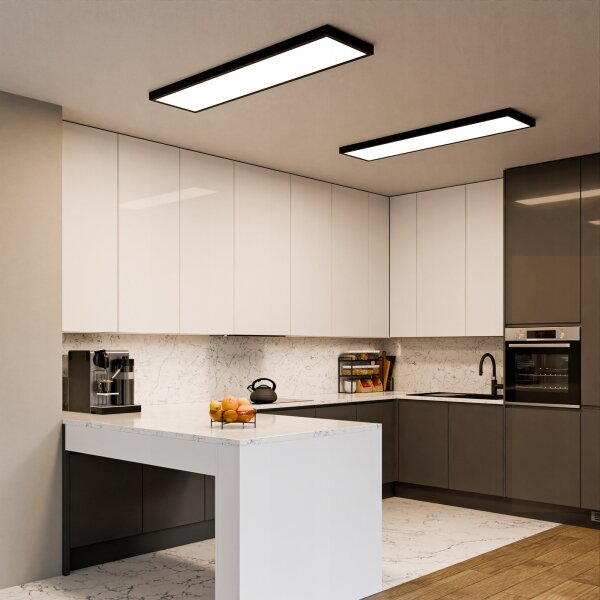 LED повърхностно монтиран панел LED/60W/230V 30x120 cm черен