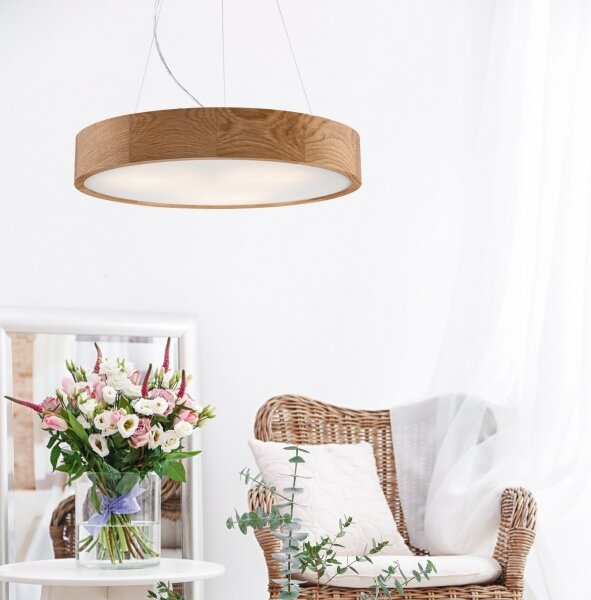 Brilagi - LED RGBW димируем полилей CARVALHO 3xE27/9W/230V Wi-Fi дъб пр. 47,5 см