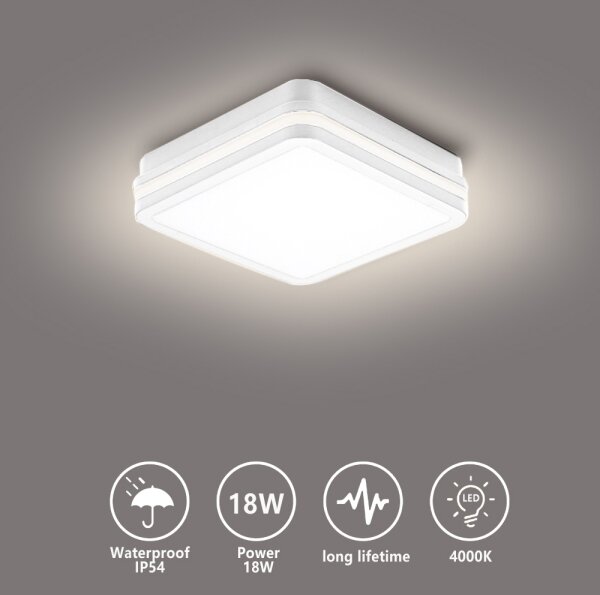 Brilagi - LED външно осветително тяло BENE LED/18W/230V 22x22 cm бяло IP54