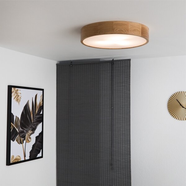 Brilagi - LED RGBW димируема таванна лампа CARVALHO 3xE27/9W/230V Wi-Fi дъб Ø 47,5 см