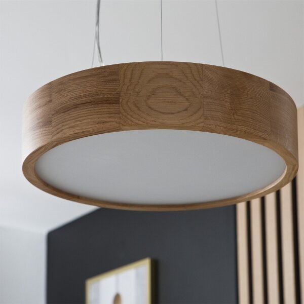 Brilagi - LED RGBW димируема люстра CARVALHO 2xE27/9W/230V Wi-Fi, дъб, Ø 37 см