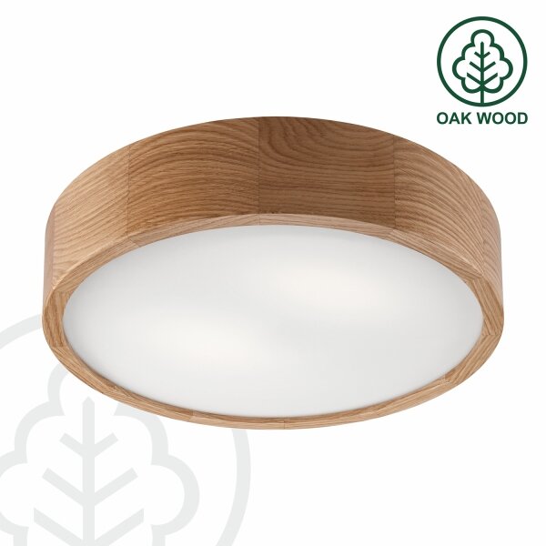 Brilagi - LED RGBW димируема таванна лампа CARVALHO 2xE27/9W/230V Wi-Fi дъб Ø 37,5 см