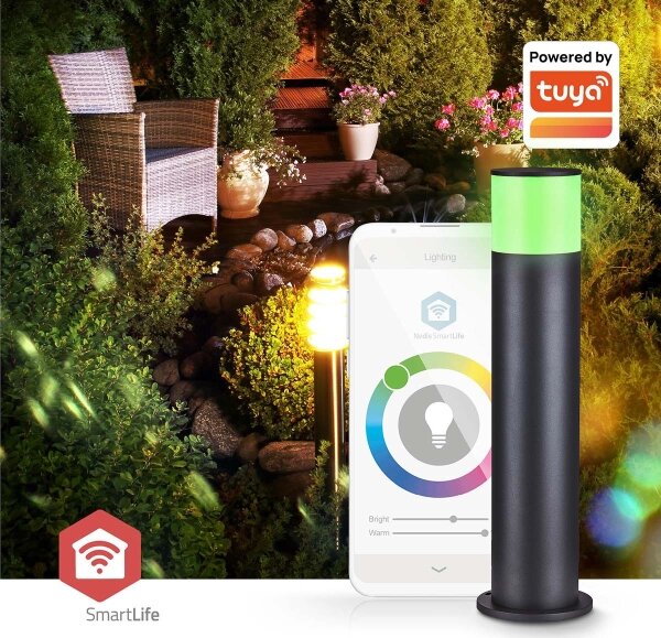 Nedis ZBLOP10RGBW - LED RGBW димируема външна лампа LED/10W/230V IP65 Wi-Fi Tuya черна