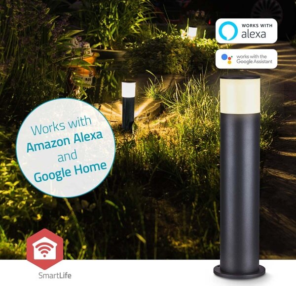 Nedis ZBLOP10RGBW - LED RGBW димируема външна лампа LED/10W/230V IP65 Wi-Fi Tuya черна