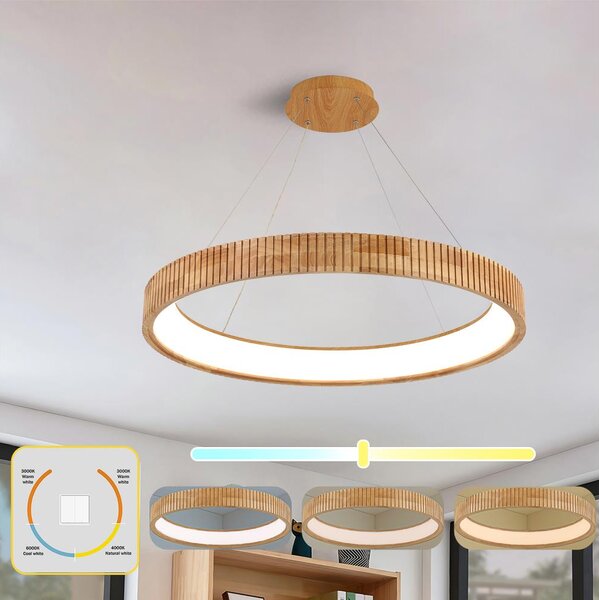 Brilagi - LED полилей на кабел FALCON WOOD MODERN LED/60W/230V пр. 80 см дърво