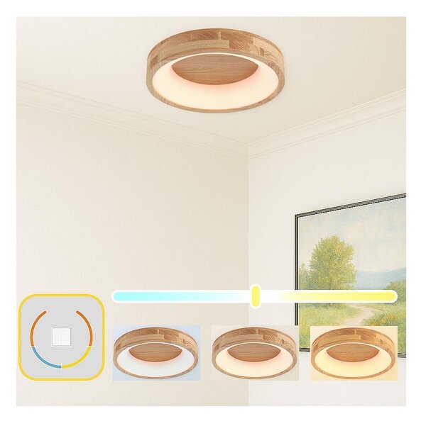 Brilagi-LED Потолно осветително тяло FALCON WOOD LED/30W/230V 3000/4000/6000K 45 cm дърво