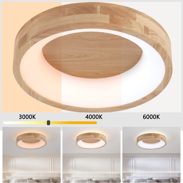 Brilagi-LED Потолно осветително тяло FALCON WOOD LED/30W/230V 3000/4000/6000K 45 cm дърво