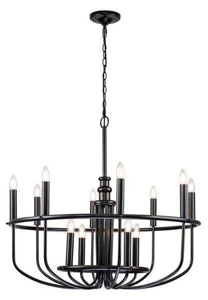 Kichler KL-CAPITOL-HILL12-BLK-Полилей на верига CAPITOL HILL 12xE14/40W/230V черен