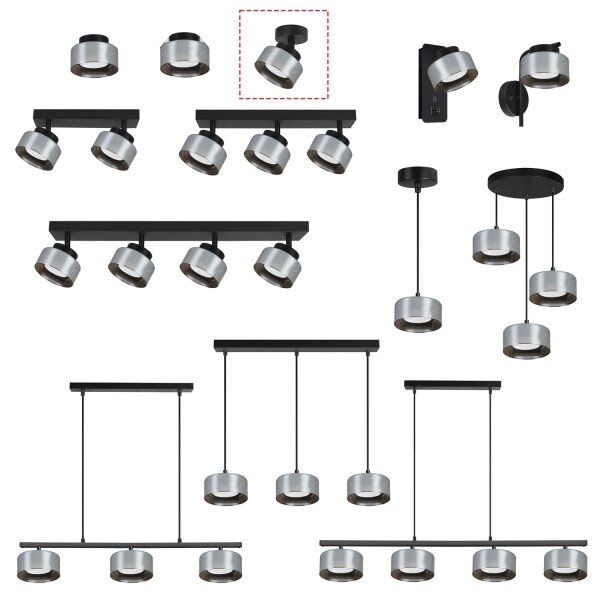 Brilagi - LED Точково осветително тяло AURA LUX 1xGX53/30W/230V Ø 13 см черно/опушено