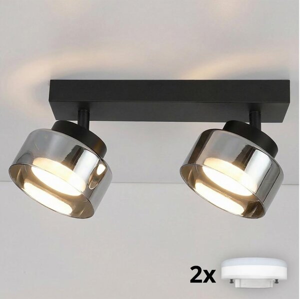Brilagi - LED Точково осветително тяло AURA LUX 2xGX53/30W/230V черно/опушено