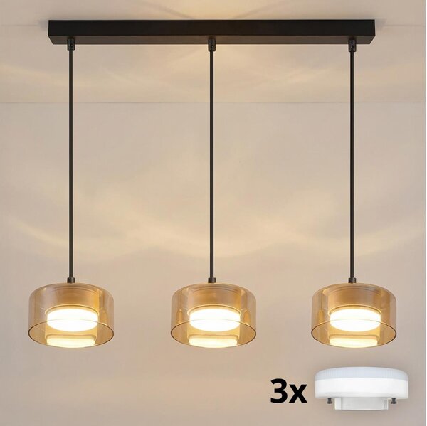 Brilagi - LED Полилей на кабел AURA LUX 3xGX53/30W/230V черен/златен