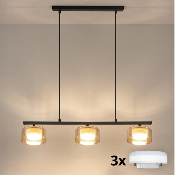 Brilagi - LED Полилей на кабел AURA LUX 3xGX53/30W/230V черен/златист