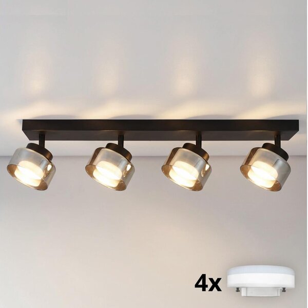 Brilagi - LED Точково осветително тяло AURA LUX 4xGX53/30W/230V černo/димно