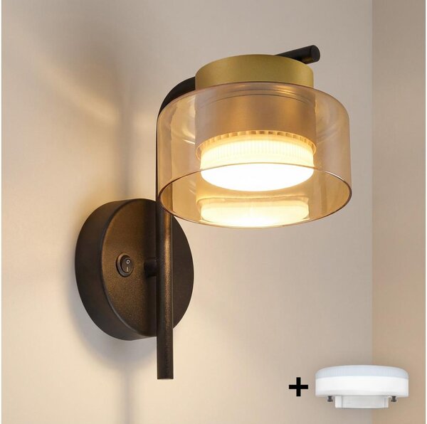 Brilagi - LED Настенна лампа AURA LUX 1xGX53/30W/230V черна/златна