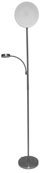 LED димируема подова лампа NORA LED/25W/230V 2200/3000/4000K + LED/5W 3000K хром + с дистанционно управление