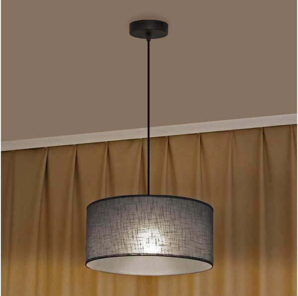 Полилей с кабел ALBA 1xE27/15W/230V, с диаметър 40 см, сив