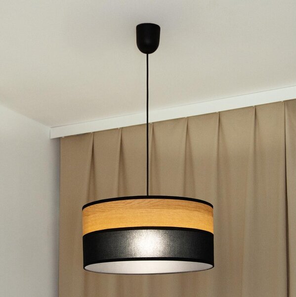 Полилей на кабел ALBA 1xE27/15W/230V Ø 45 см черен/кафяв