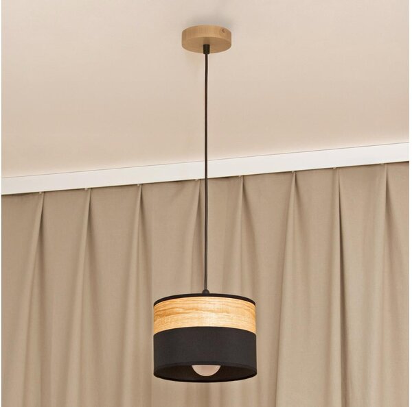 Полилей на кабел ALBA 1xE27/15W/230V Ø 20 см черен/кафяв